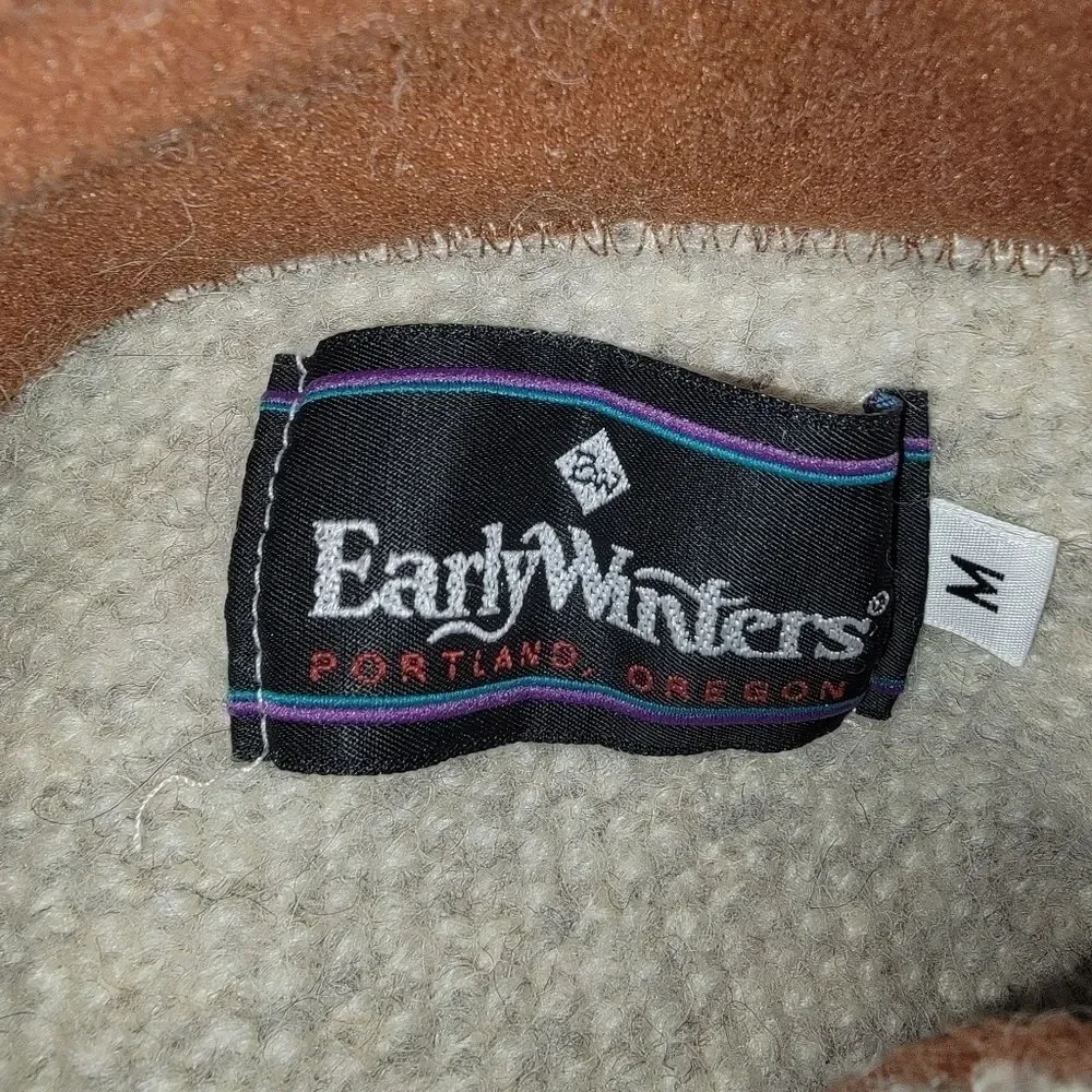 Early Winters Men's mock neck quarter zip wool pullover sweater Medium
